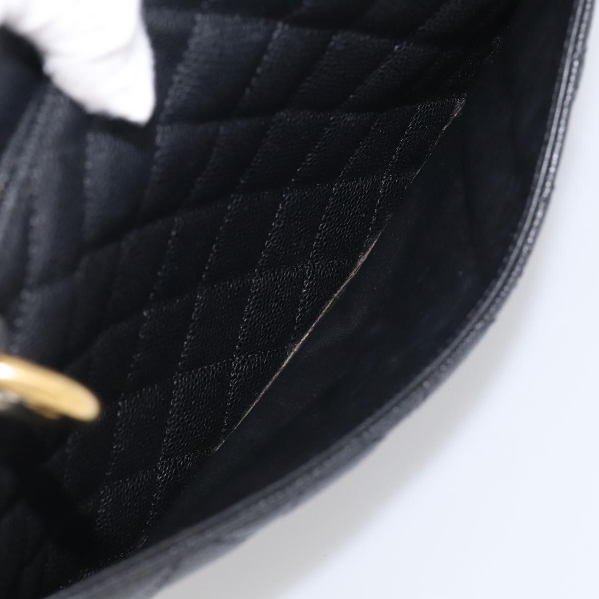CHANEL GST Matelasse Chain Tote Bag Caviar Skin Black Gold CC Auth ka6843SAM