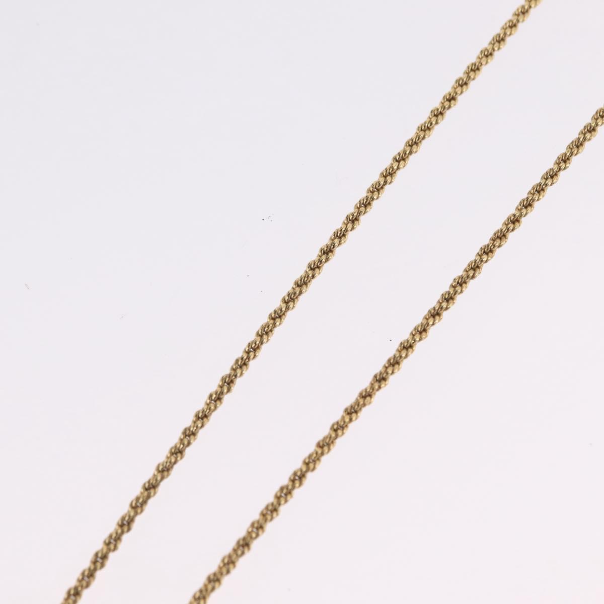 Christian Dior Rhinestone Necklace metal Gold Tone Auth ka6848