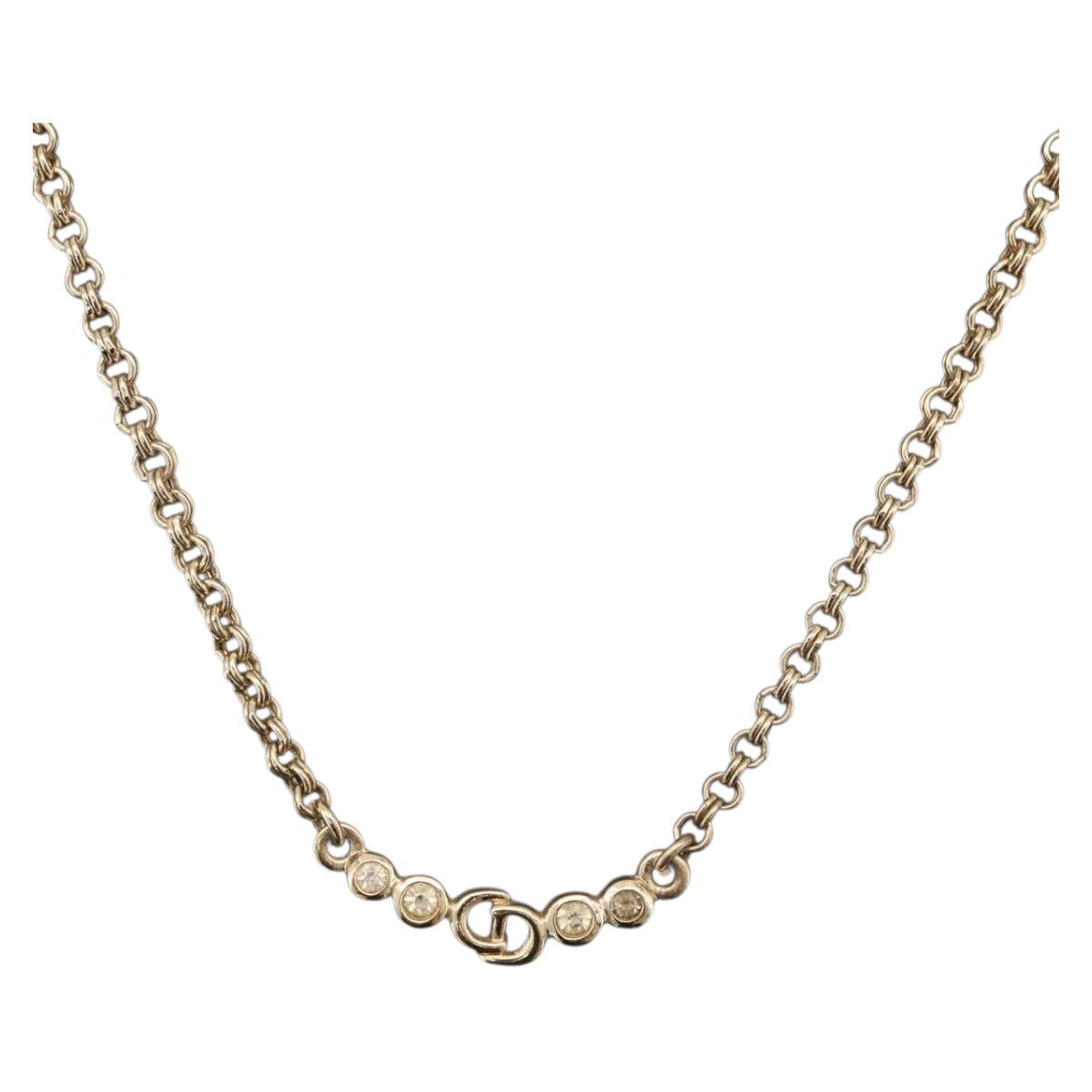 Christian Dior Necklace metal Gold Tone Auth ka6849