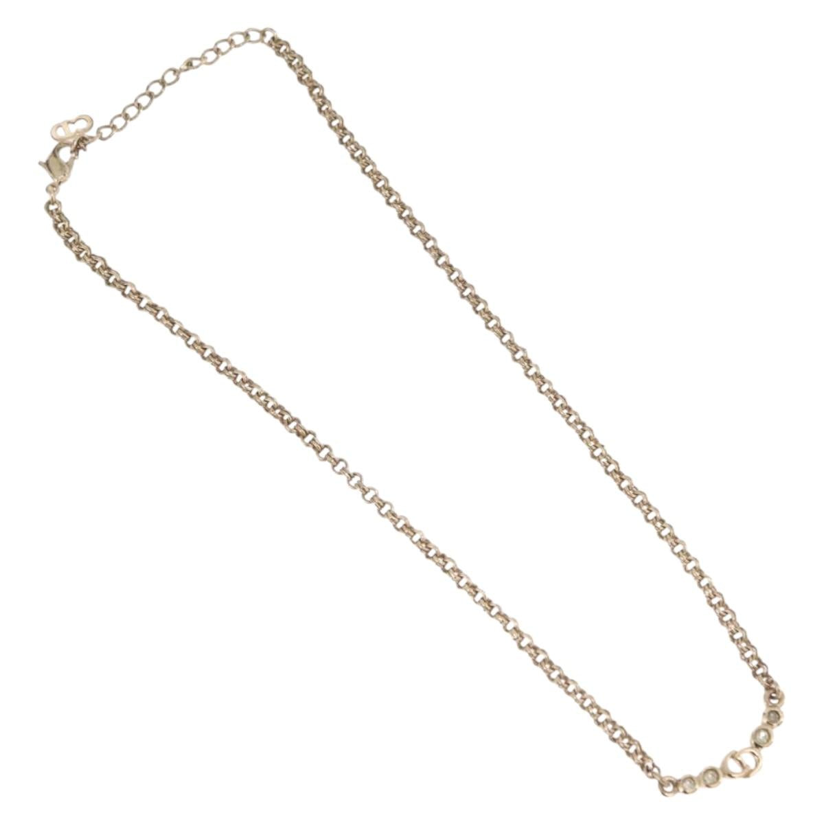 Christian Dior Necklace metal Gold Tone Auth ka6849