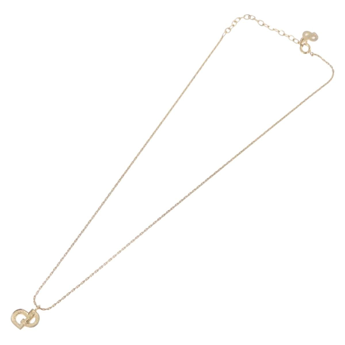 Christian Dior Necklace metal Gold Tone Auth ka6850
