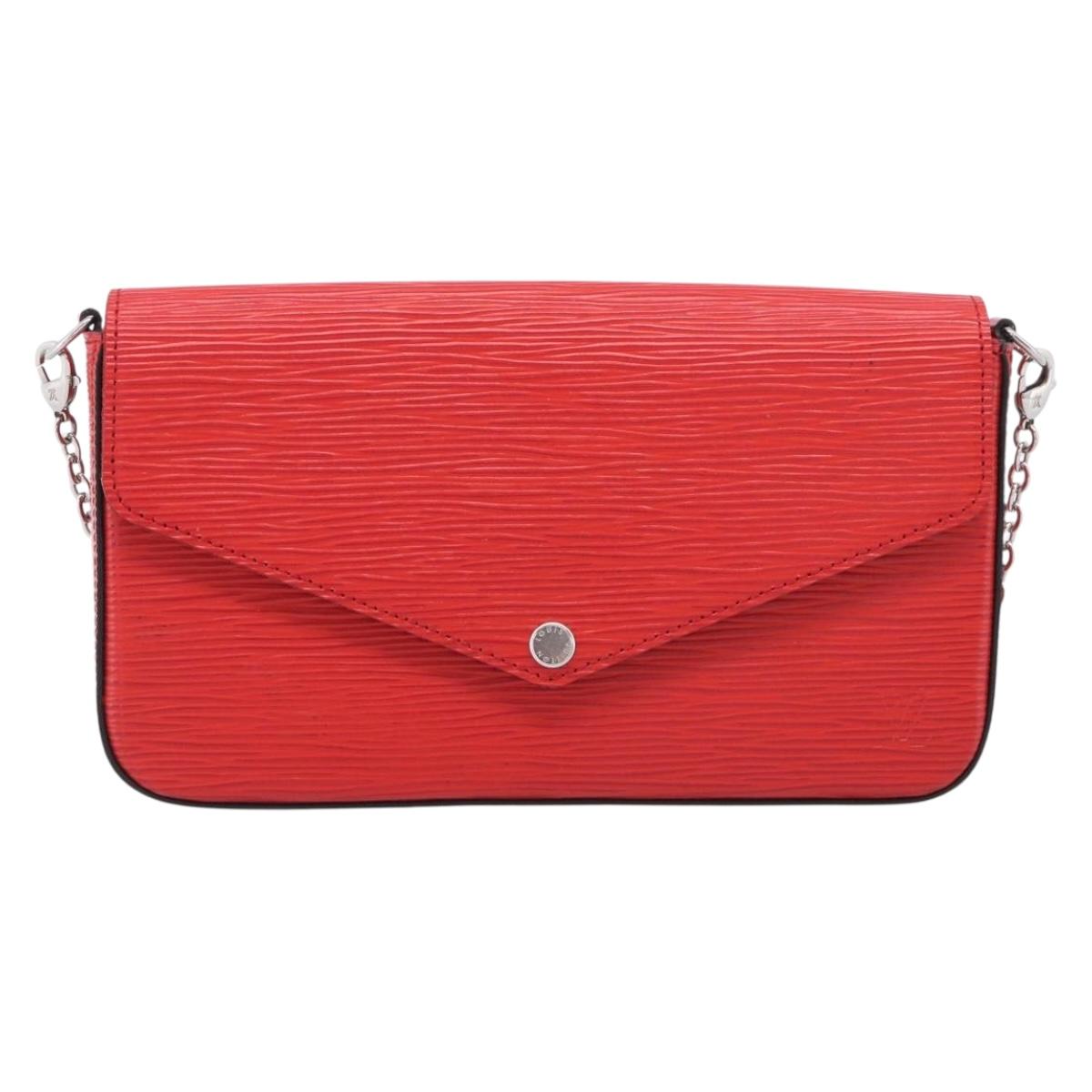 LOUIS VUITTON Epi Wallet Pochette Felice Shoulder Bag Red M41559 LV Auth ka6851V