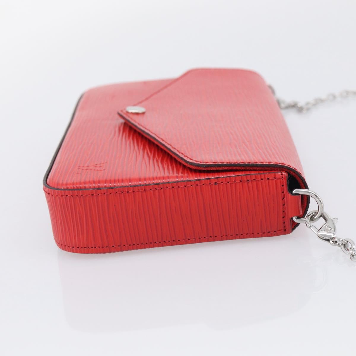 LOUIS VUITTON Epi Wallet Pochette Felice Shoulder Bag Red M41559 LV Auth ka6851V