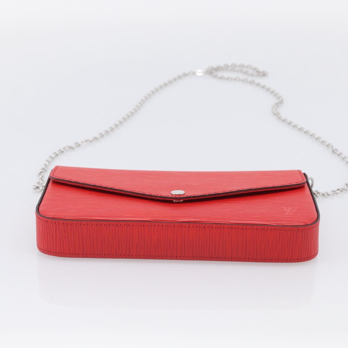 LOUIS VUITTON Epi Wallet Pochette Felice Shoulder Bag Red M41559 LV Auth ka6851V