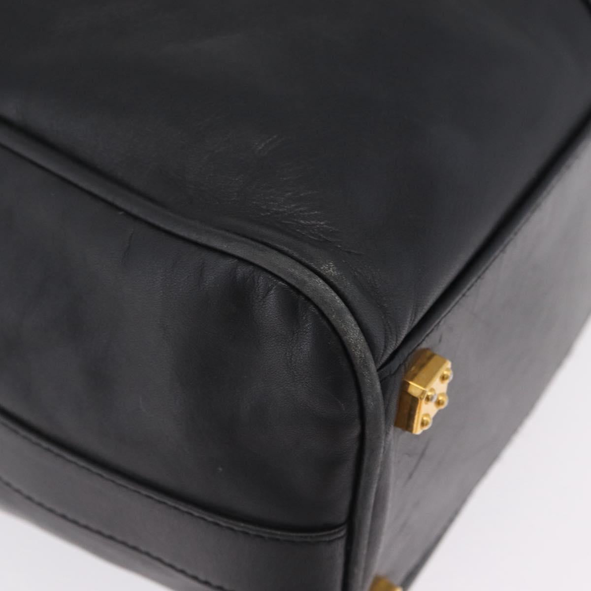 LOEWE Tote Bag Leather Black Gold Auth ka6853
