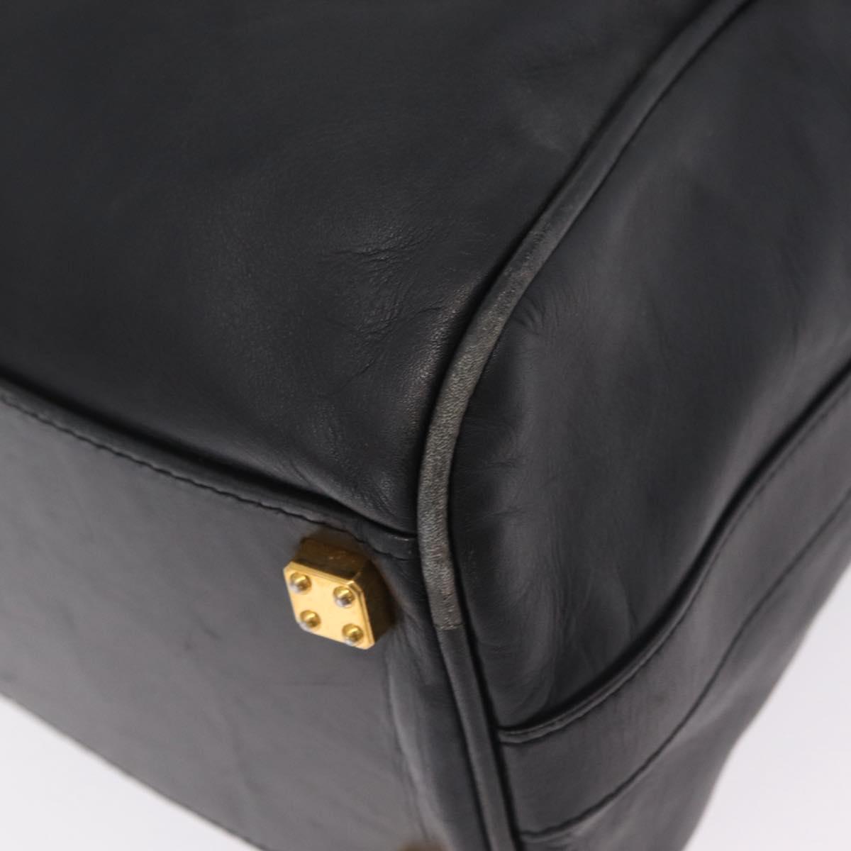 LOEWE Tote Bag Leather Black Gold Auth ka6853