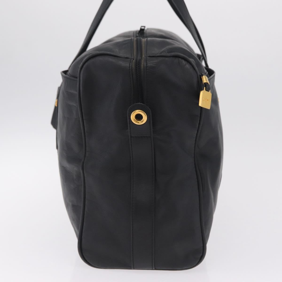 LOEWE Tote Bag Leather Black Gold Auth ka6853