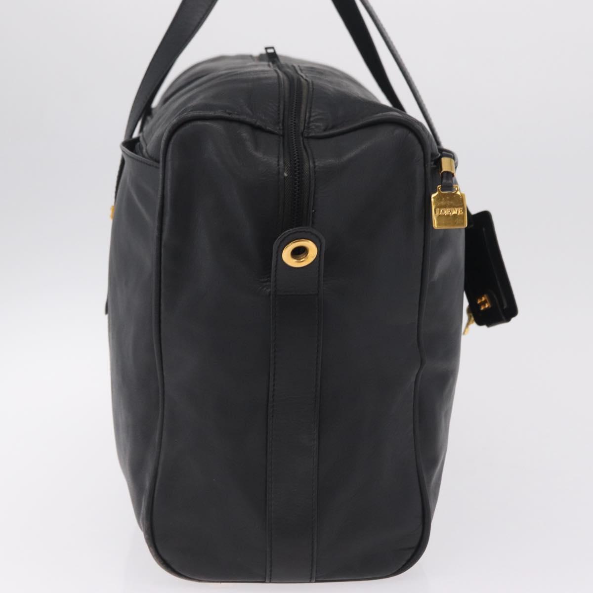 LOEWE Tote Bag Leather Black Gold Auth ka6853