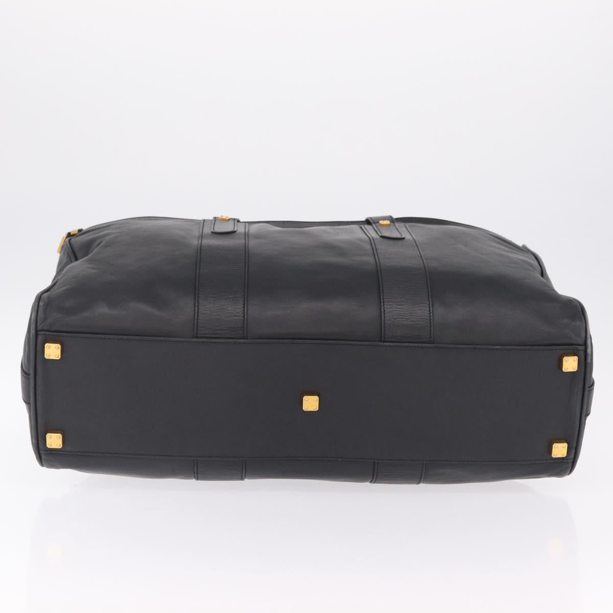 LOEWE Tote Bag Leather Black Gold Auth ka6853