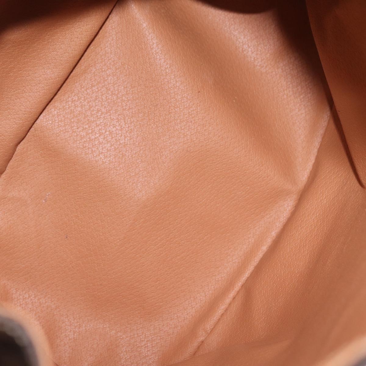 CELINE Macadam Canvas Backpack PVC Leather Brown Gold Auth ka6855A