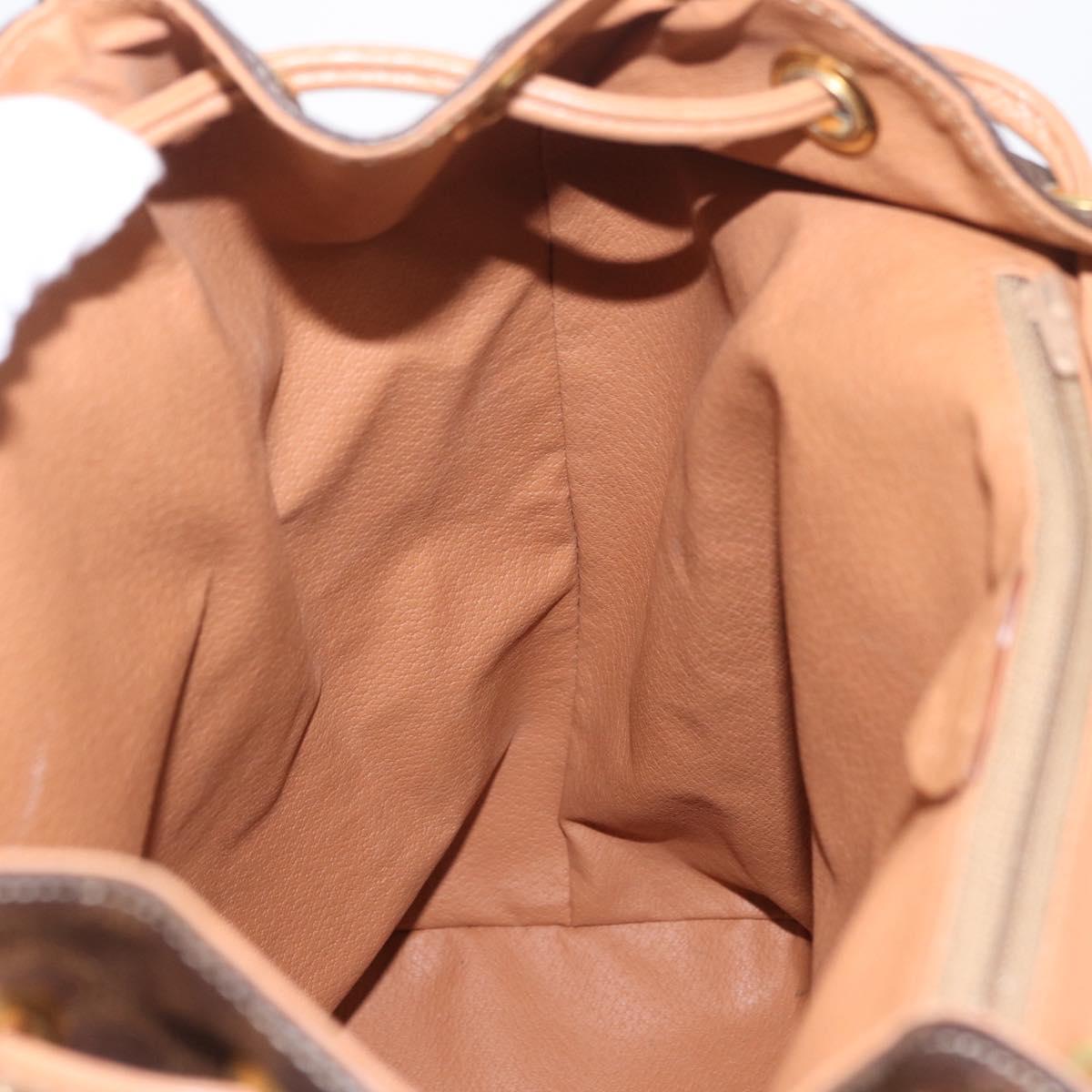 CELINE Macadam Canvas Backpack PVC Leather Brown Gold Auth ka6855A