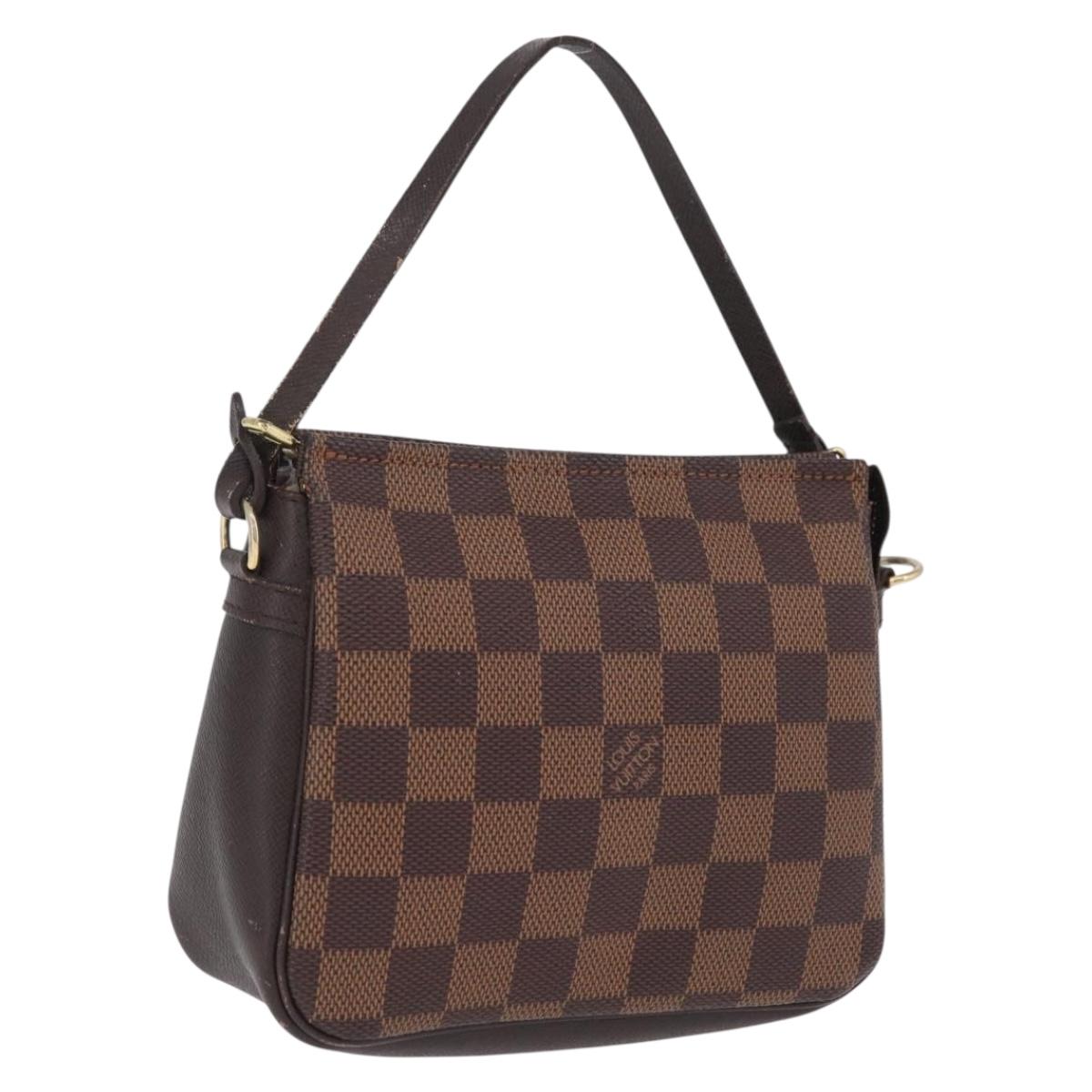 LOUIS VUITTON Damier Ebene Trousse Makeup Pouch N51982 LV Auth ka6856
