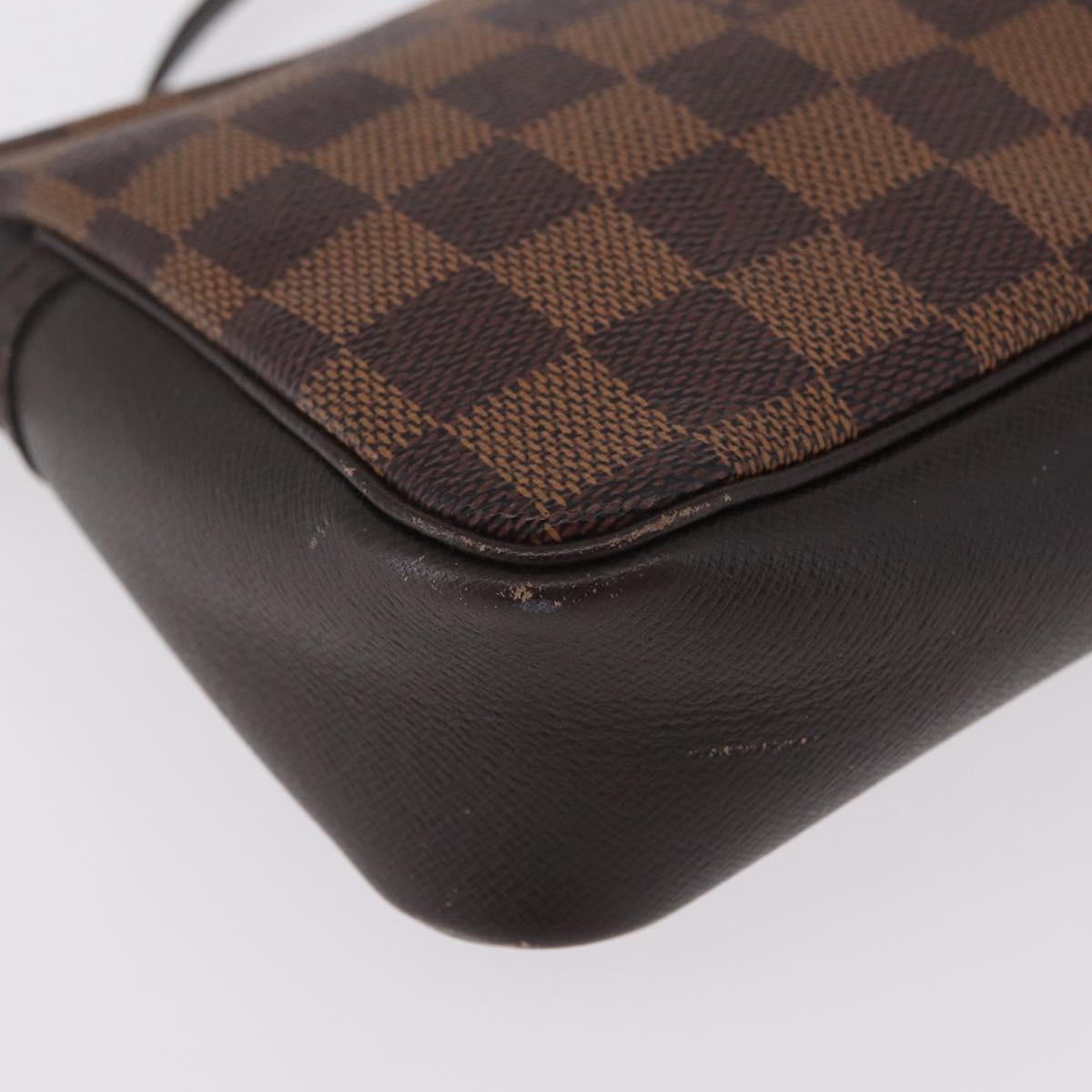 LOUIS VUITTON Damier Ebene Trousse Makeup Pouch N51982 LV Auth ka6856