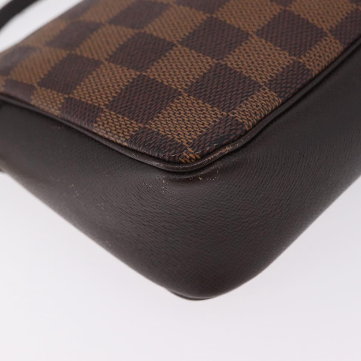 LOUIS VUITTON Damier Ebene Trousse Makeup Pouch N51982 LV Auth ka6856