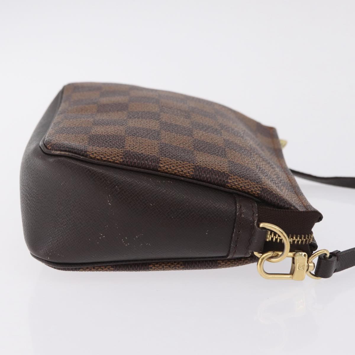 LOUIS VUITTON Damier Ebene Trousse Makeup Pouch N51982 LV Auth ka6856