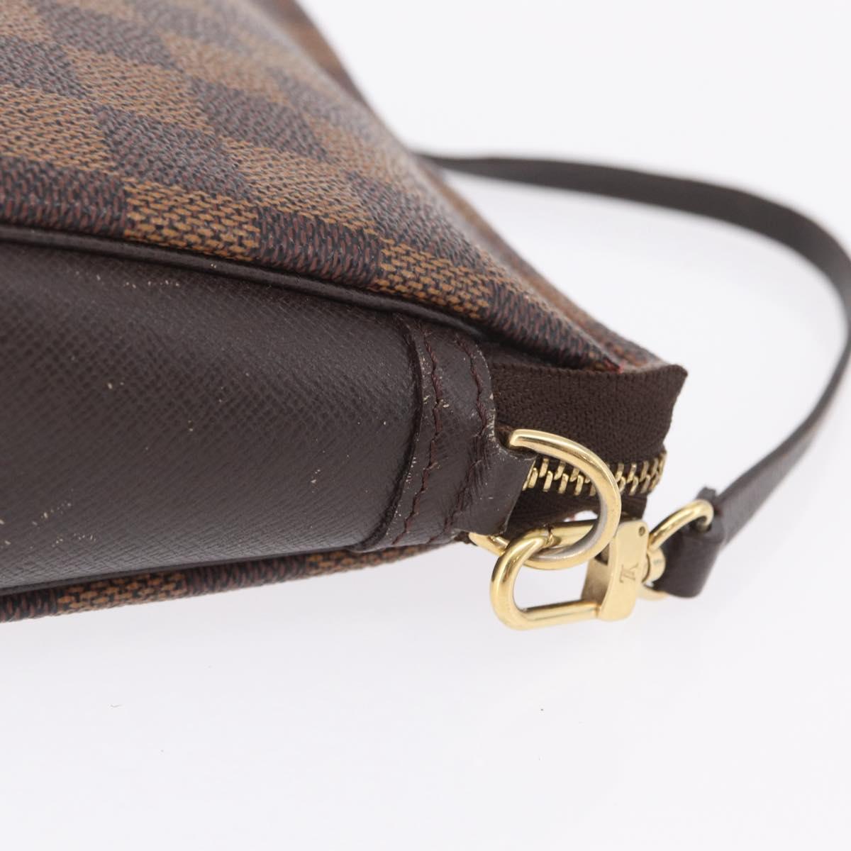 LOUIS VUITTON Damier Ebene Trousse Makeup Pouch N51982 LV Auth ka6856