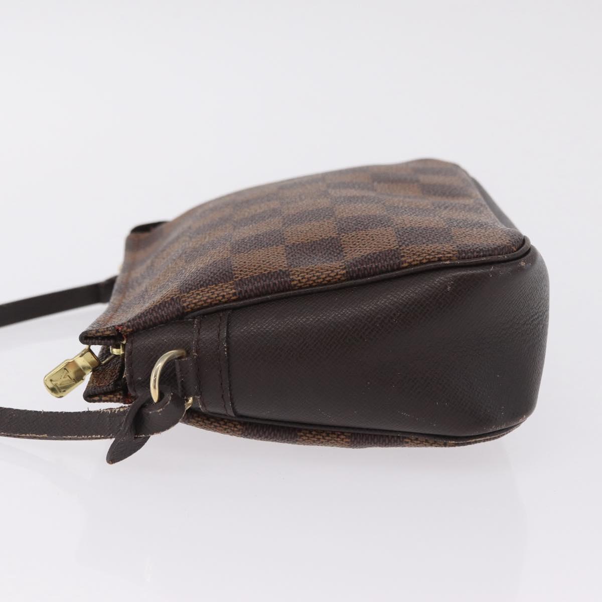 LOUIS VUITTON Damier Ebene Trousse Makeup Pouch N51982 LV Auth ka6856