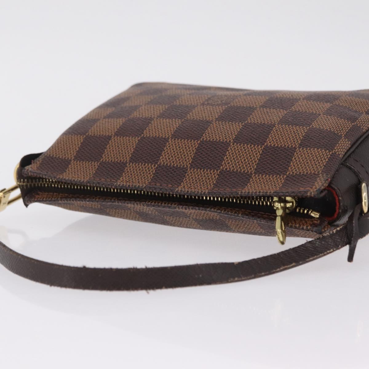 LOUIS VUITTON Damier Ebene Trousse Makeup Pouch N51982 LV Auth ka6856