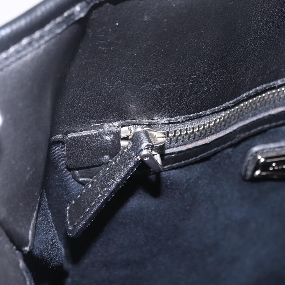 Miu Miu Hand Bag Patent leather Black Silver Auth ka6857A