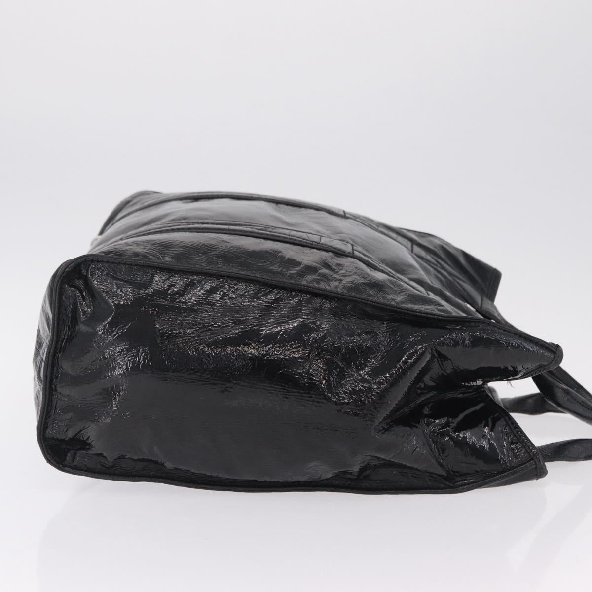 Miu Miu Hand Bag Patent leather Black Silver Auth ka6857A