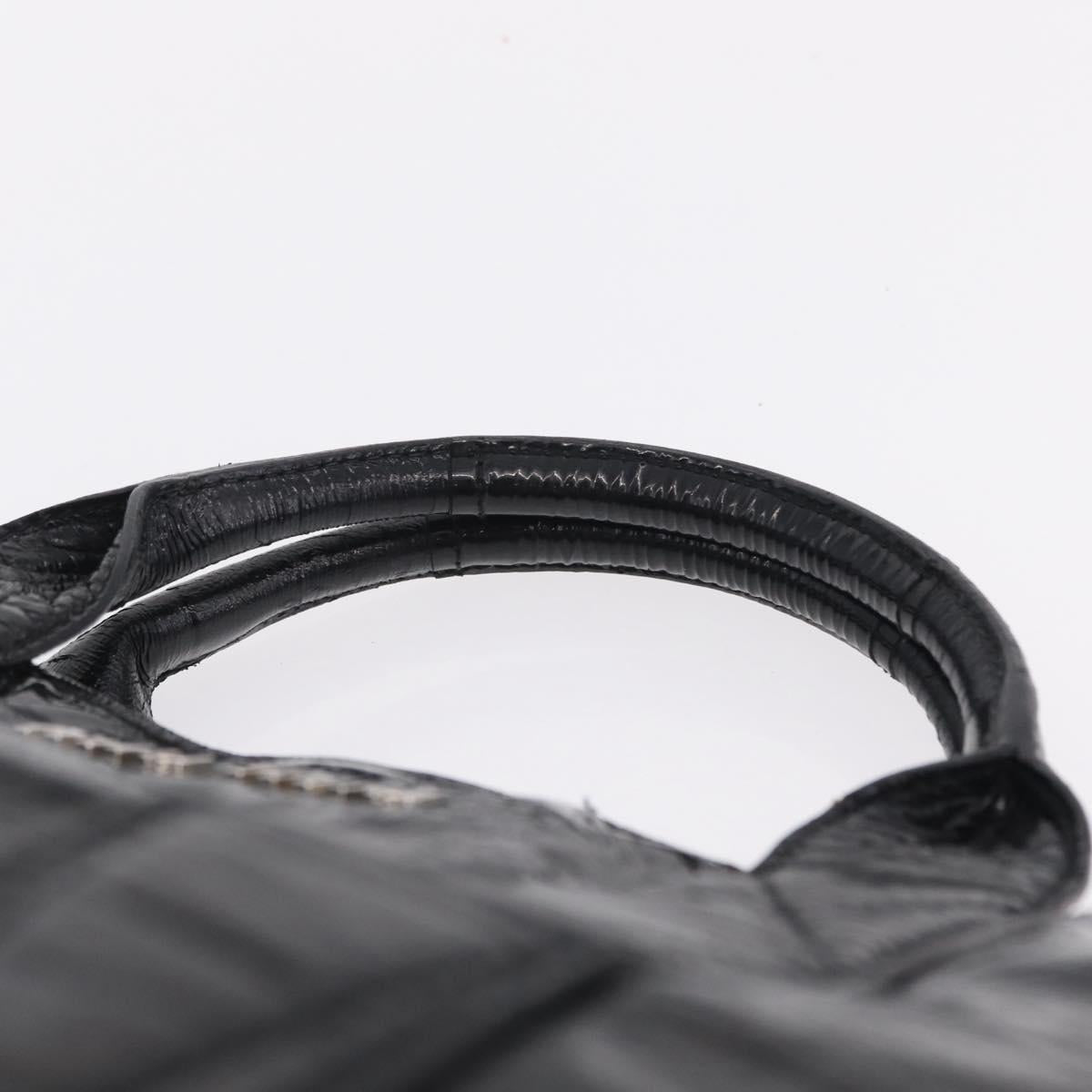 Miu Miu Hand Bag Patent leather Black Silver Auth ka6857A
