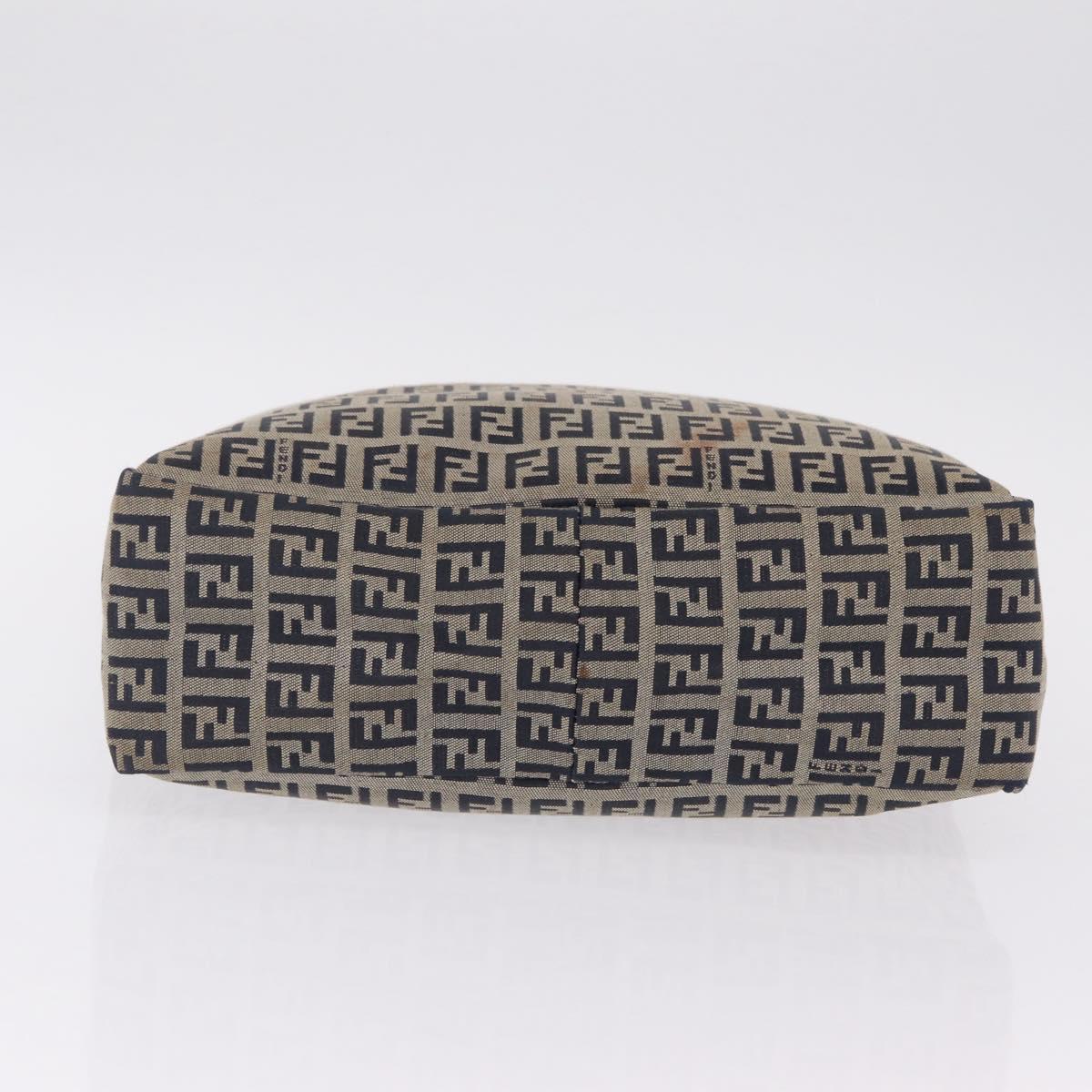 FENDI Zucchino Tote Bag Navy Silver Auth ka6858