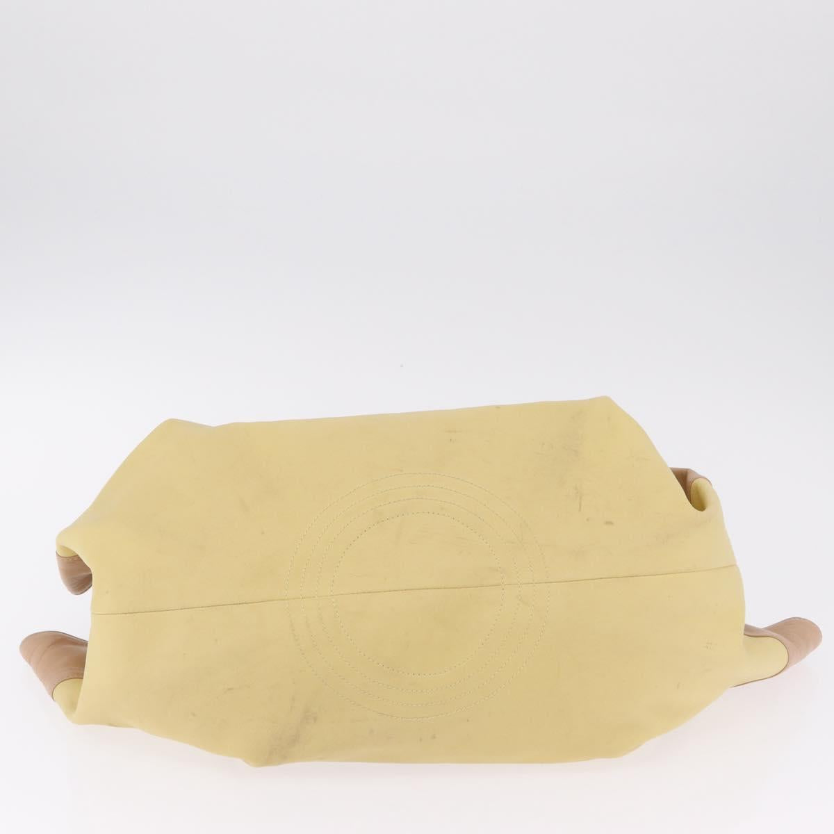 LOEWE Nappa Aire Anagram Hand Bag Leather Yellow Gold Auth ka6859