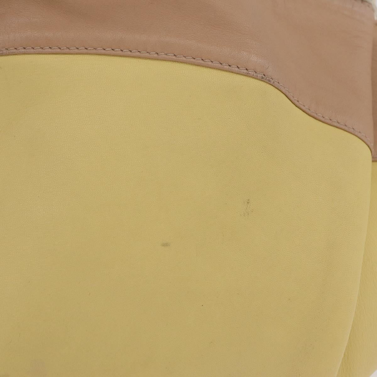 LOEWE Nappa Aire Anagram Hand Bag Leather Yellow Gold Auth ka6859