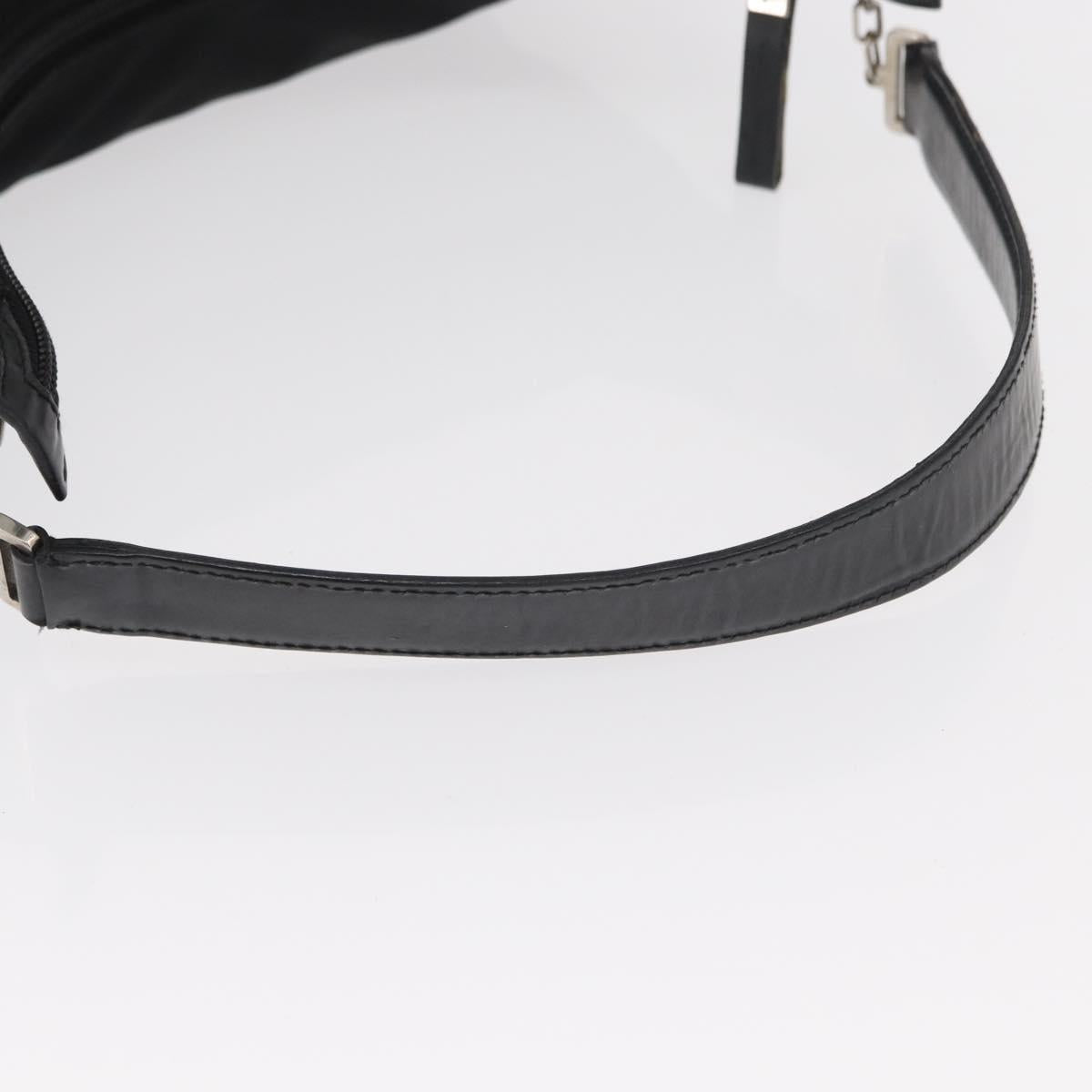 Salvatore Ferragamo Vala Shoulder Bag Nylon Black Silver Auth ka686