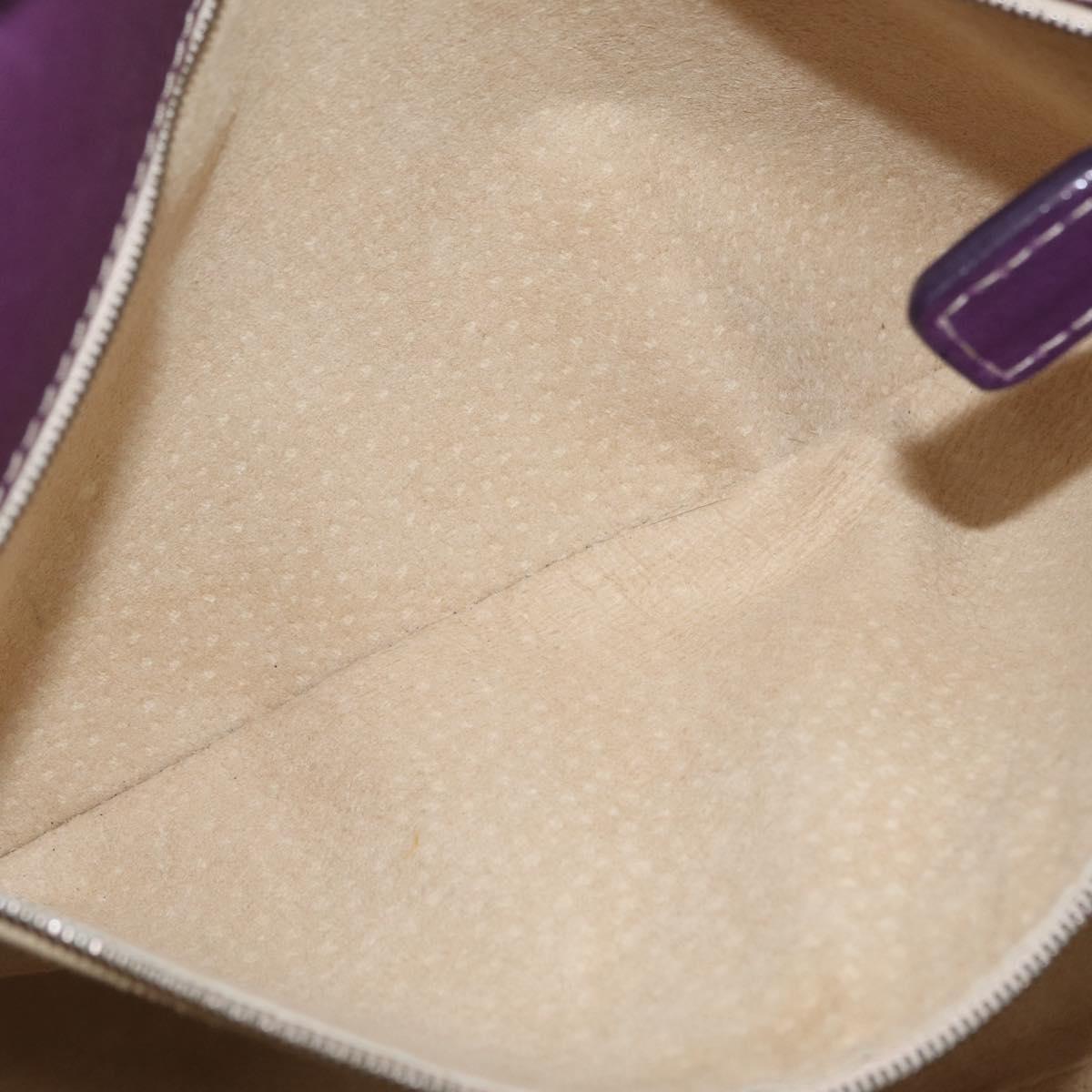 FENDI Celeria Tote Bag Leather Purple Silver Auth ka6860