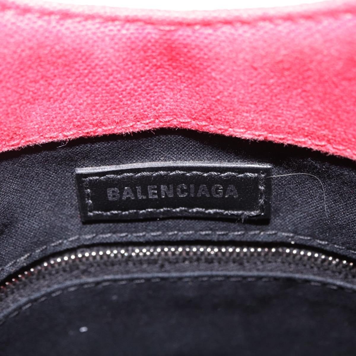 Balenciaga Wave XS Hand Bag Canvas 2way White Silver 619979 Auth ka6861