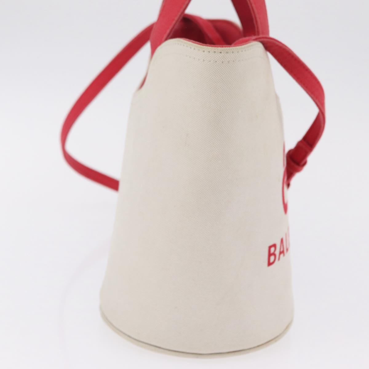 Balenciaga Wave XS Hand Bag Canvas 2way White Silver 619979 Auth ka6861