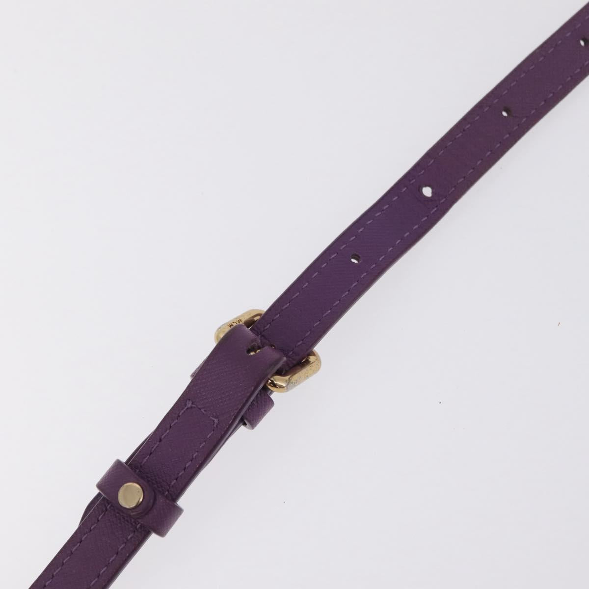MCM Hand Bag Leather 2way Purple Gold Auth ka6869