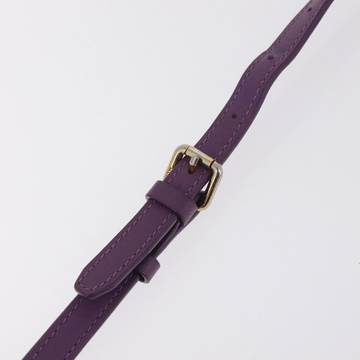 MCM Hand Bag Leather 2way Purple Gold Auth ka6869