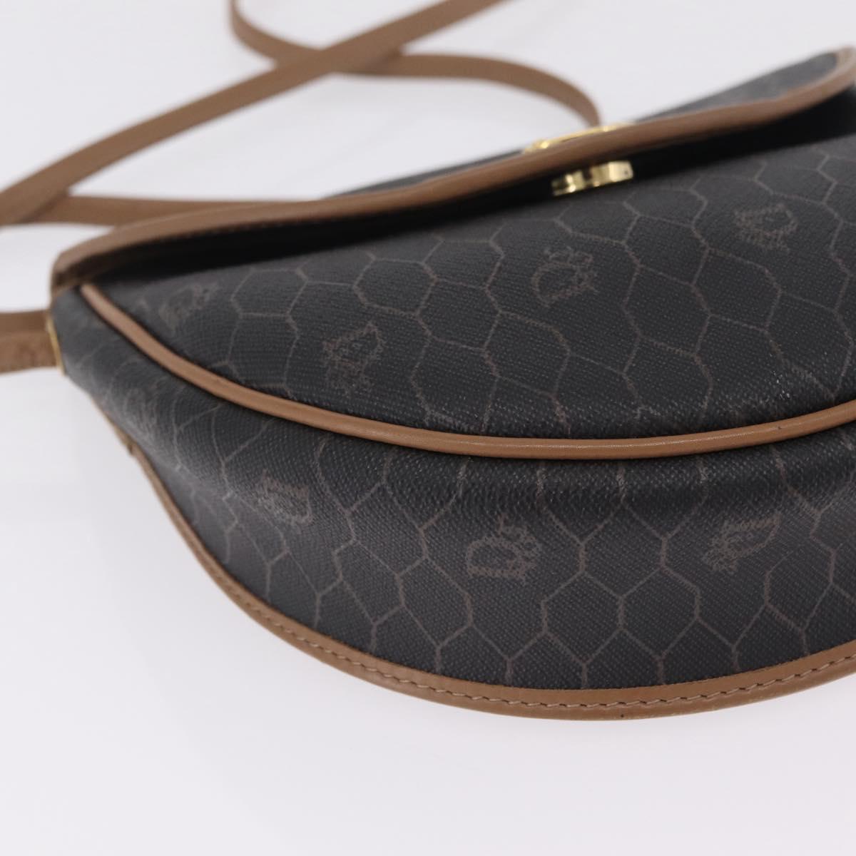 Christian Dior Honeycomb Shoulder Bag PVC Black Gold Auth ka6870