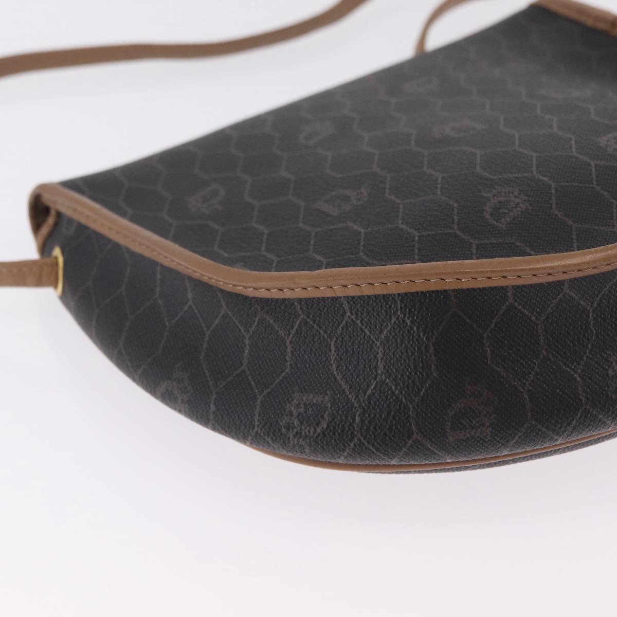 Christian Dior Honeycomb Shoulder Bag PVC Black Gold Auth ka6870