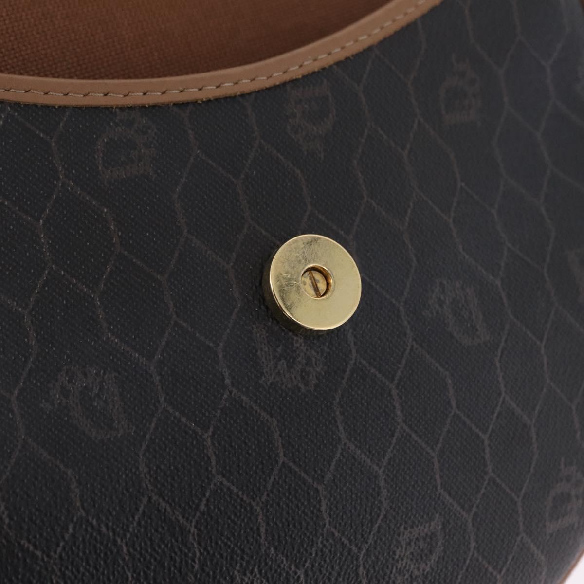 Christian Dior Honeycomb Shoulder Bag PVC Black Gold Auth ka6870