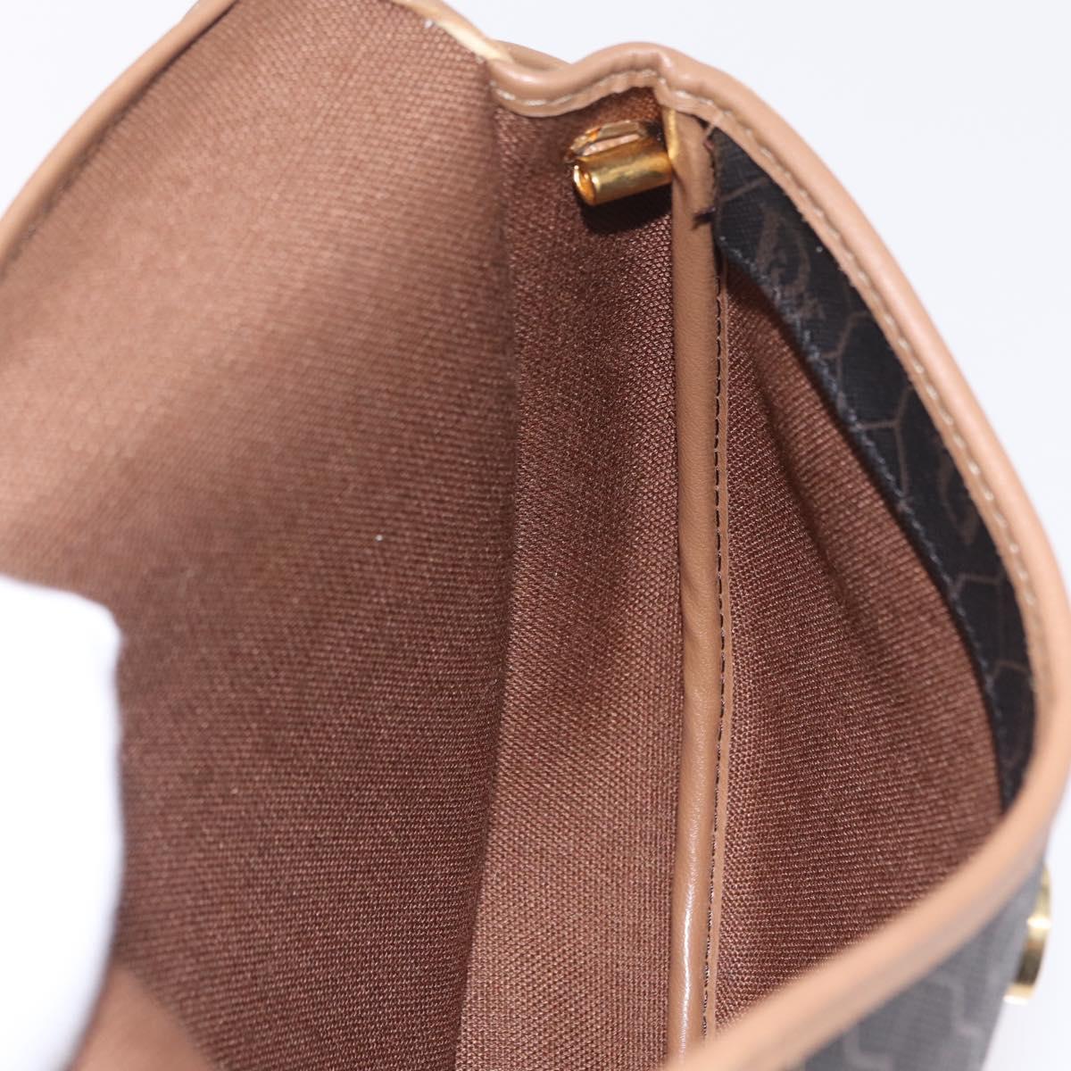 Christian Dior Honeycomb Shoulder Bag PVC Black Gold Auth ka6870