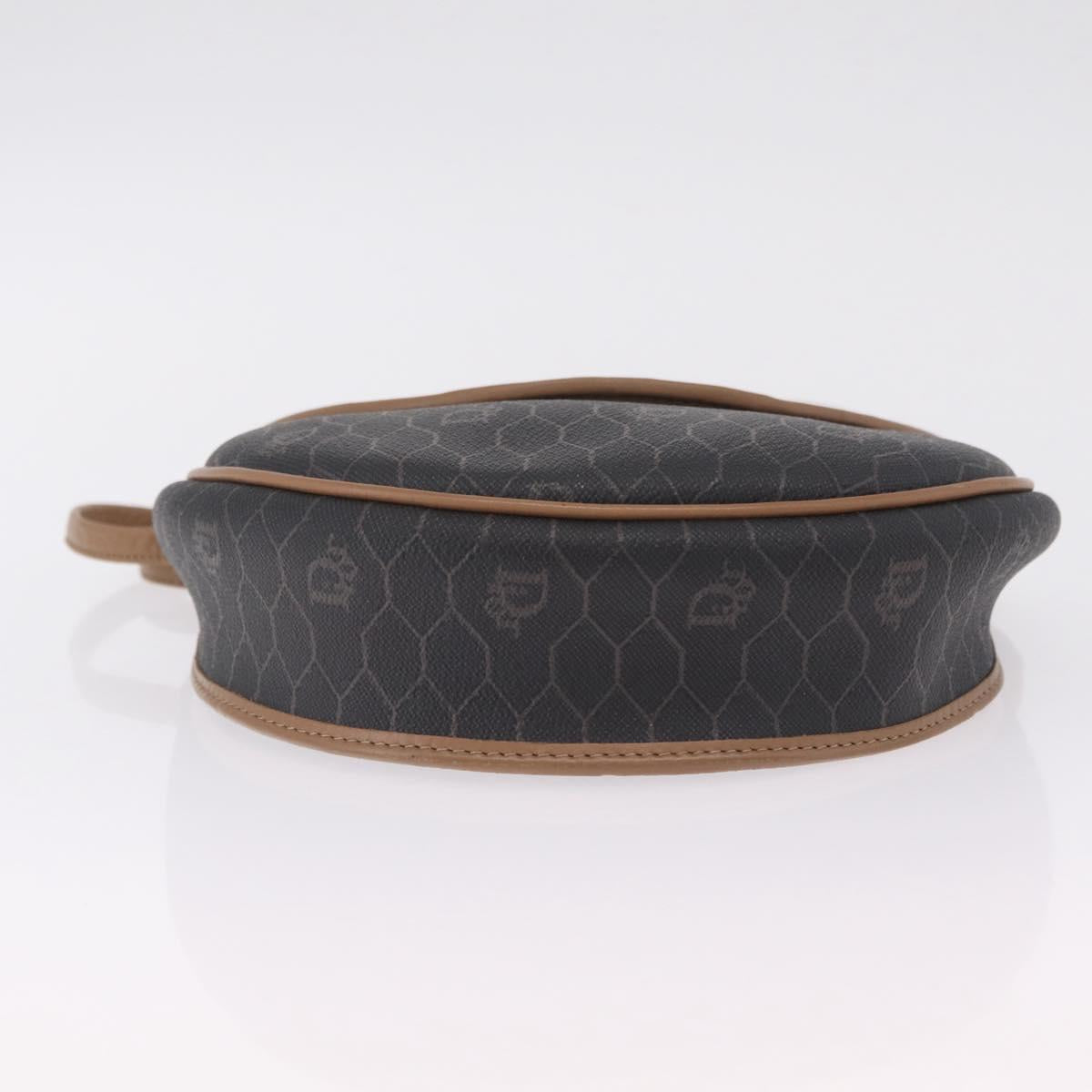 Christian Dior Honeycomb Shoulder Bag PVC Black Gold Auth ka6870