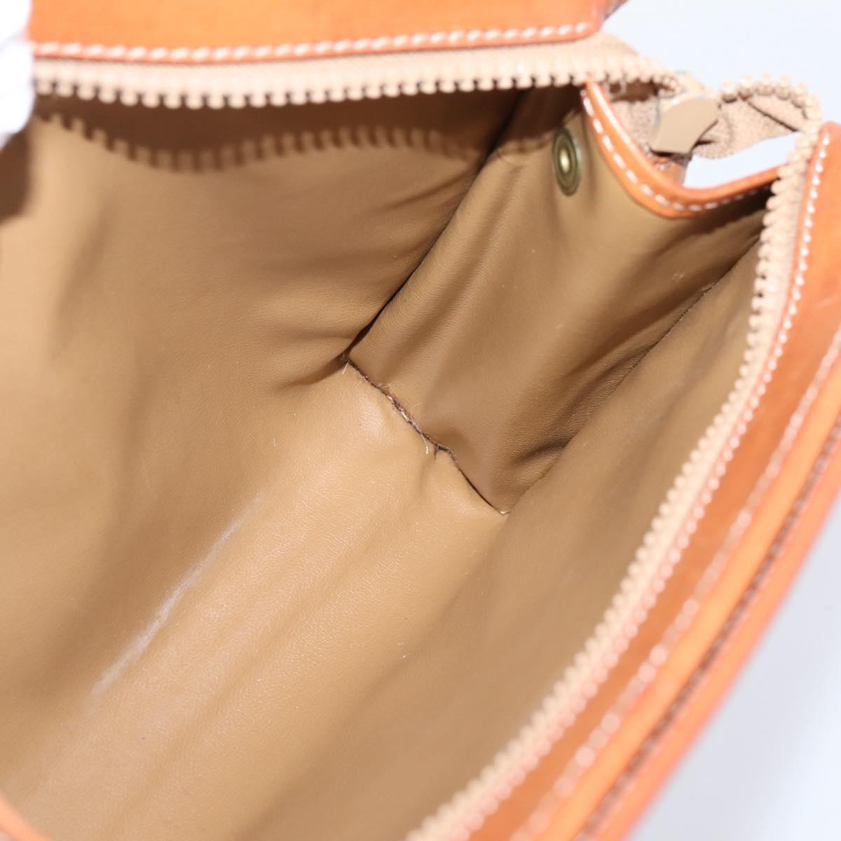 CELINE Macadam Canvas Clutch Bag PVC Beige Gold Auth ka6872