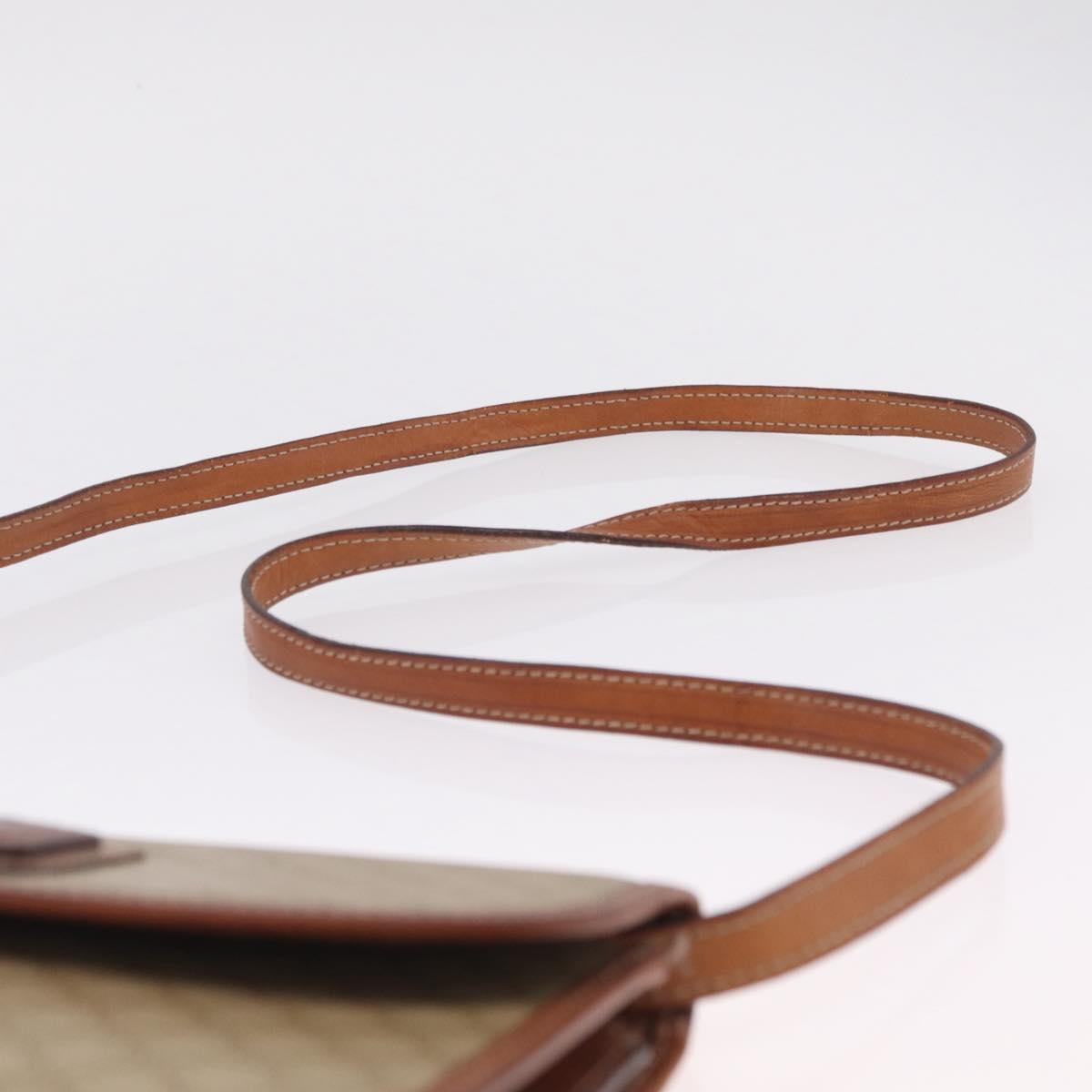 CELINE Macadam Canvas Shoulder Bag PVC Beige Gold Auth ka6873
