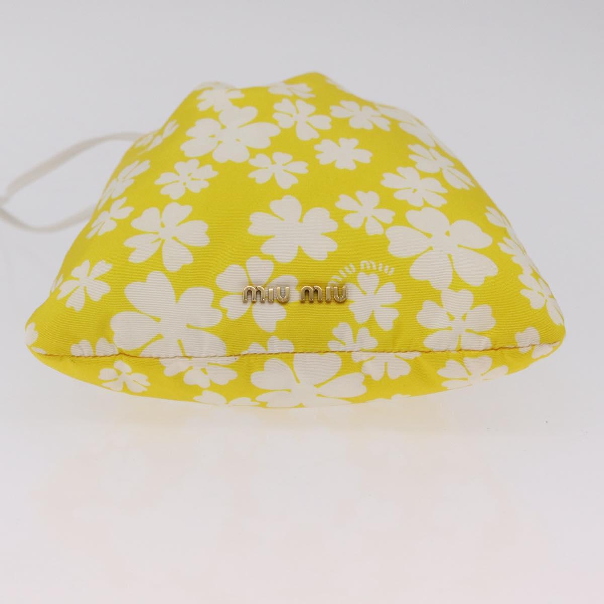 Miu Miu Purse Pouch Nylon Yellow Auth ka6874A