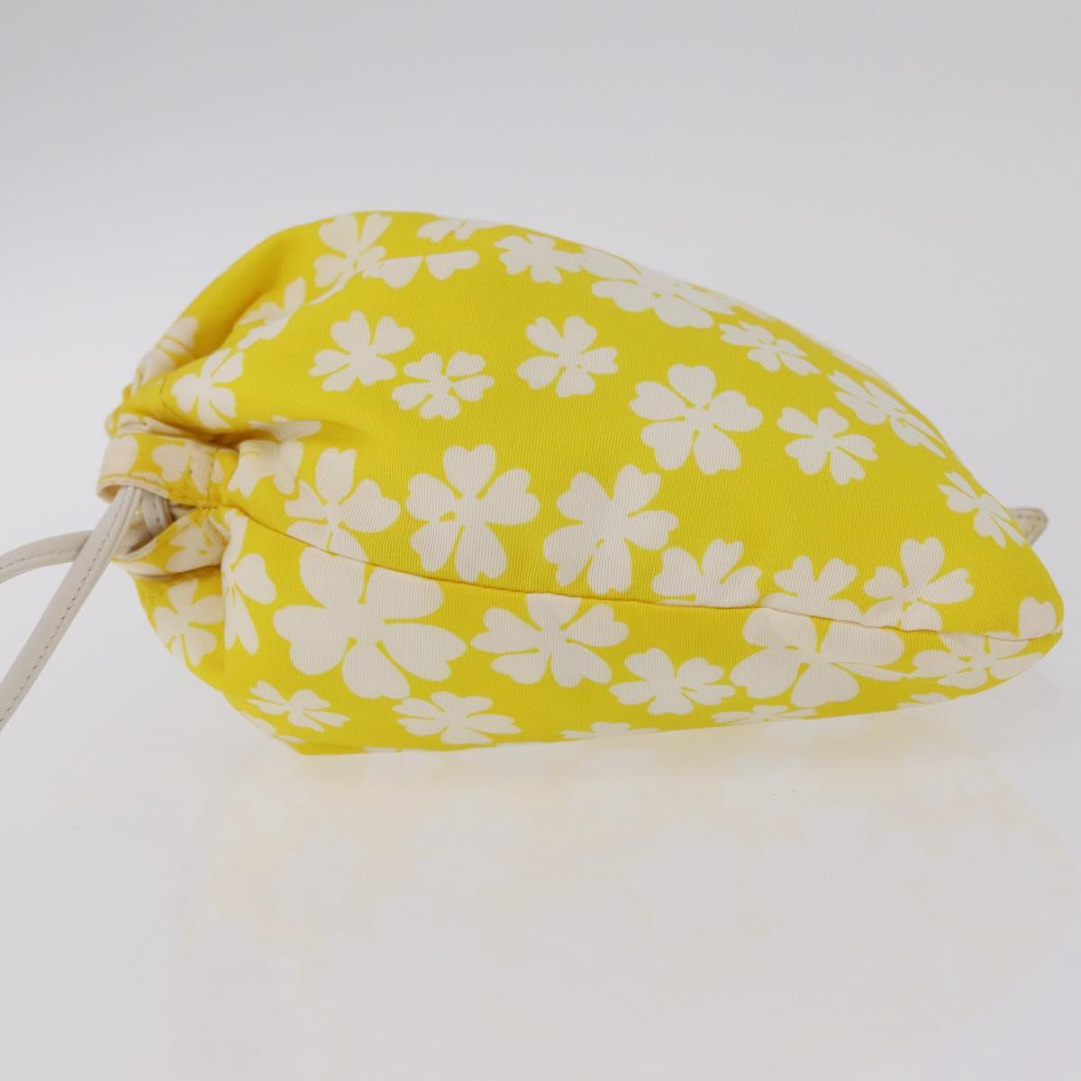 Miu Miu Purse Pouch Nylon Yellow Auth ka6874A