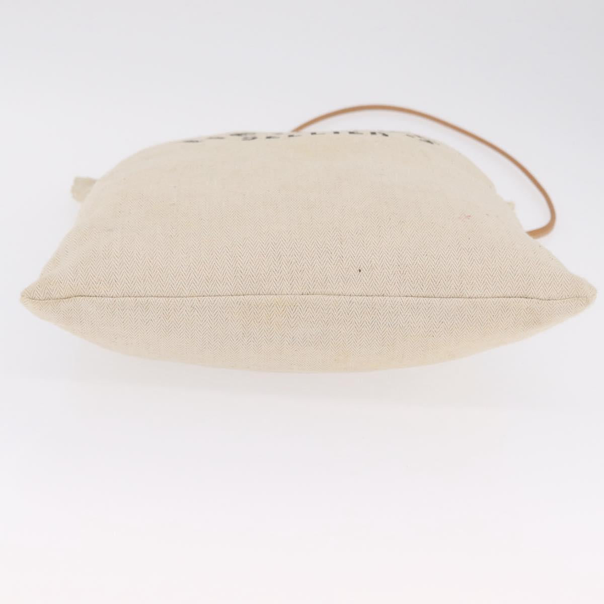HERMES Aline Shoulder Bag Canvas Beige Auth ka6877