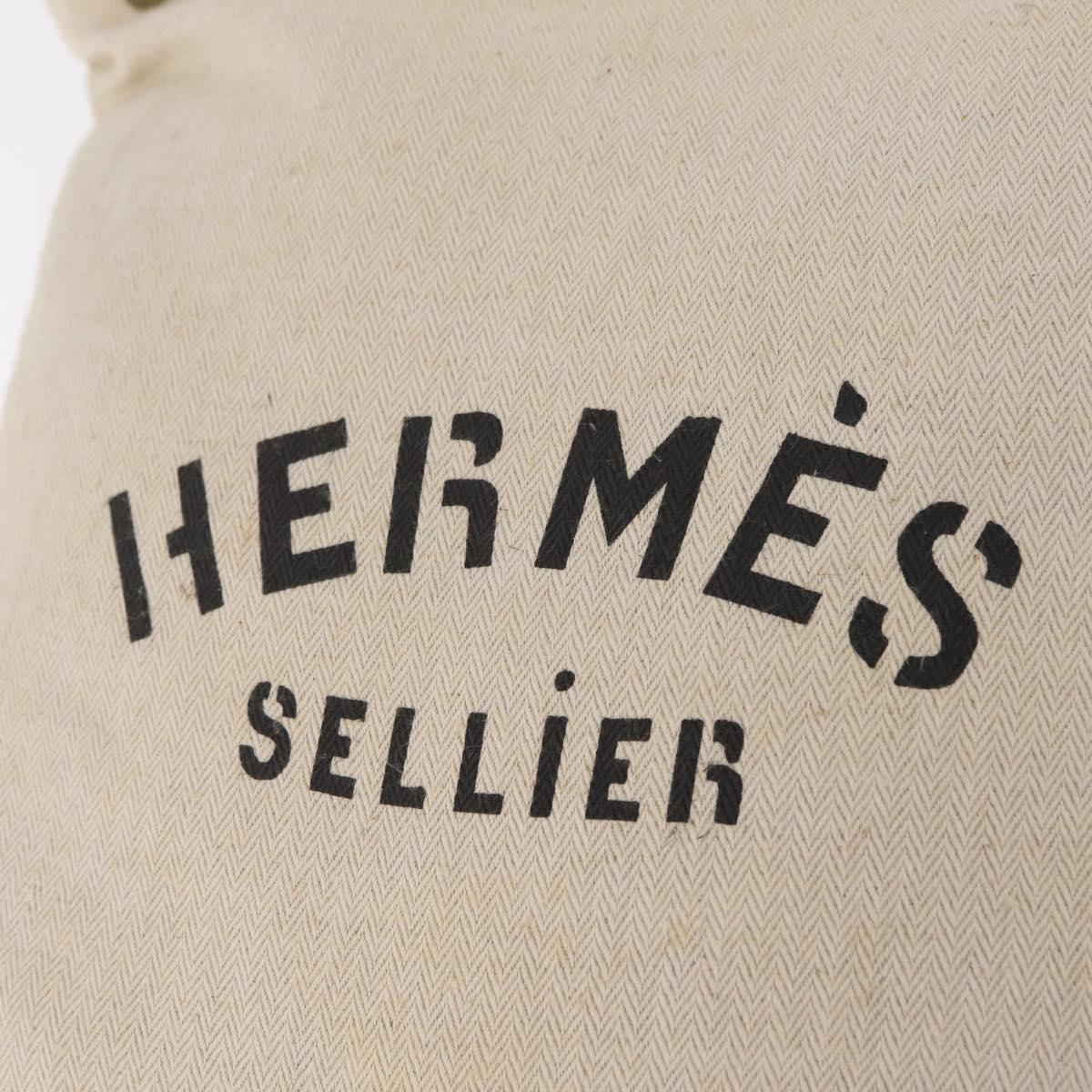 HERMES Aline Shoulder Bag Canvas Beige Auth ka6877