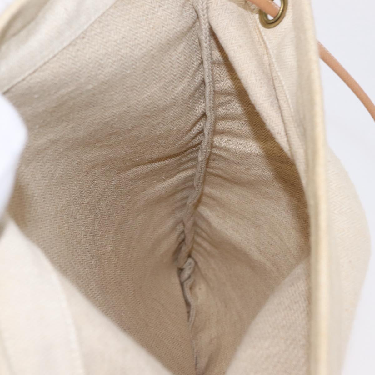 HERMES Aline Shoulder Bag Canvas Beige Auth ka6877