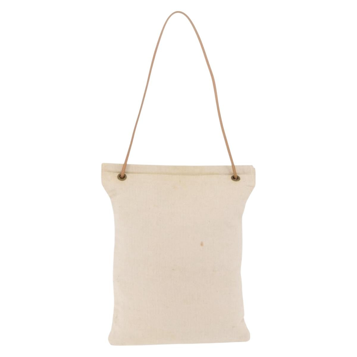 HERMES Aline Shoulder Bag Canvas Beige Auth ka6877