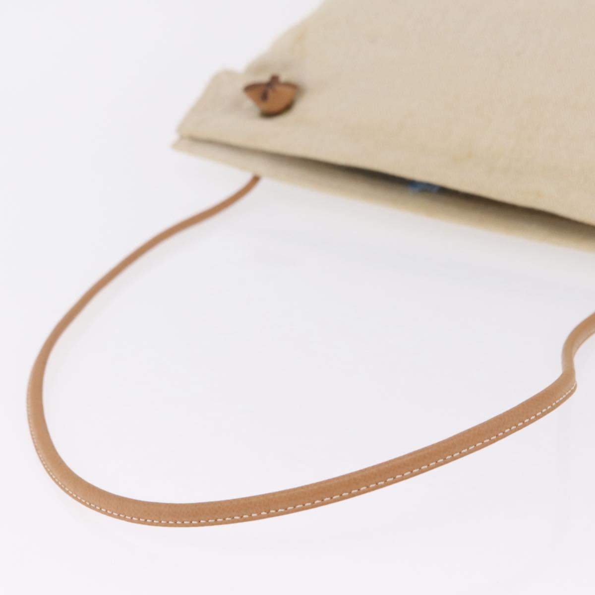 HERMES Aline Shoulder Bag Canvas Beige Auth ka6877