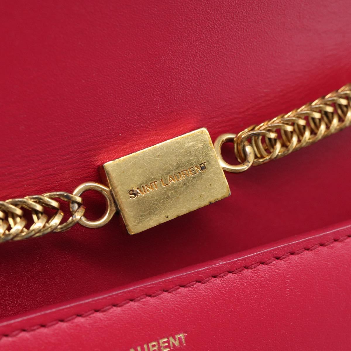 Saint Laurent Betty Chain Shoulder Bag Leather Pink Gold 314516 Auth ka6878A
