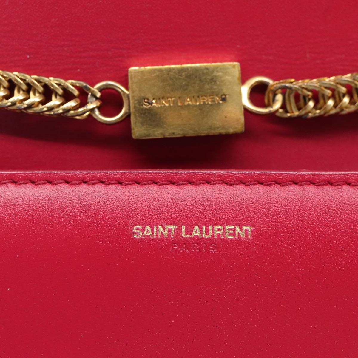 Saint Laurent Betty Chain Shoulder Bag Leather Pink Gold 314516 Auth ka6878A